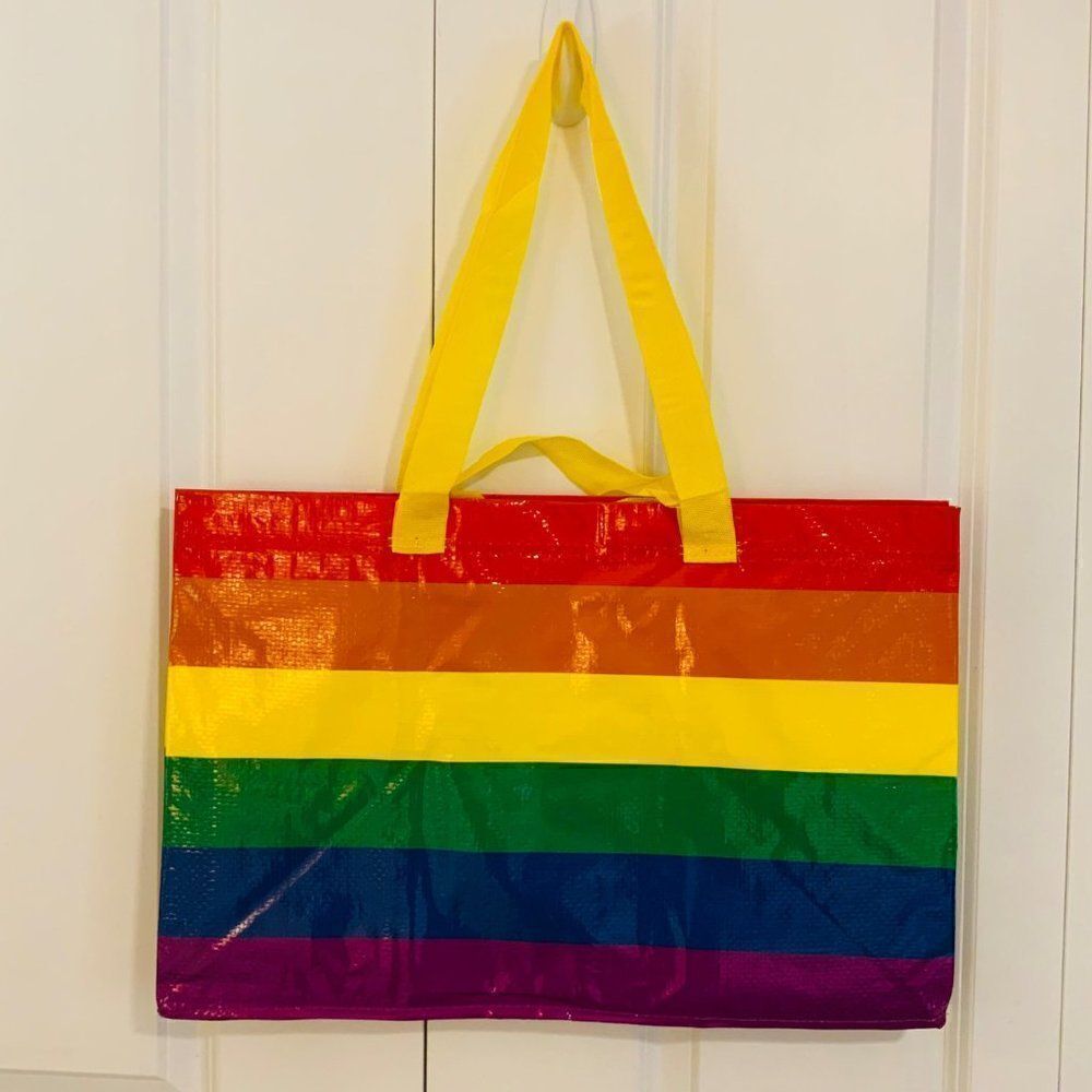 Ikea Rainbow Plastic Tote Bundle of 2 Large and Small Durable Waterproof New - Picture 3 of 9